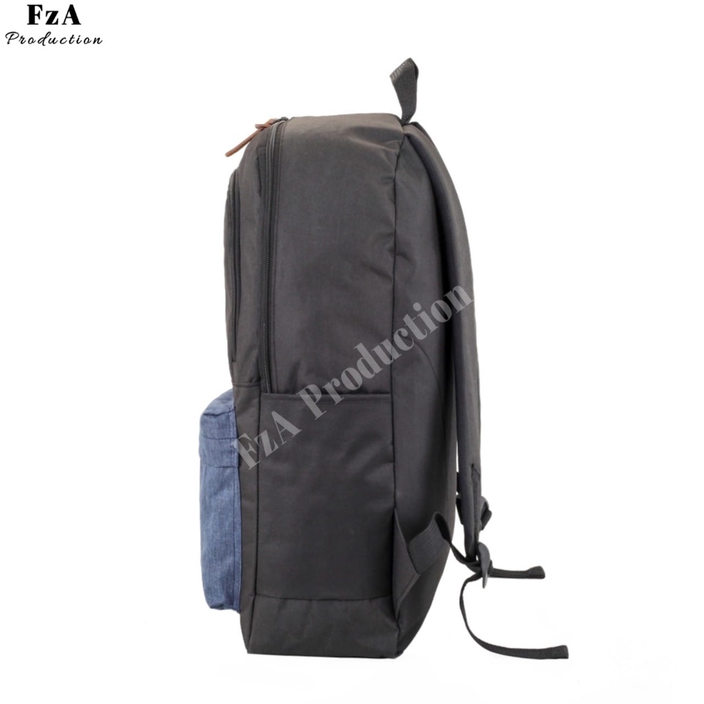 Tas Ransel Gendong Laptop Distro Sekolah Kuliah Pria Wanita Black Murah Original GRATIS Jam Tangan Dan Slempang