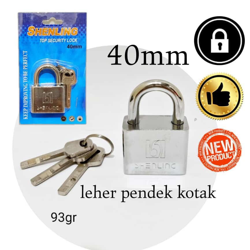 GEMBOK 40 MM LEHER PENDEK MURAH ANTI MALING