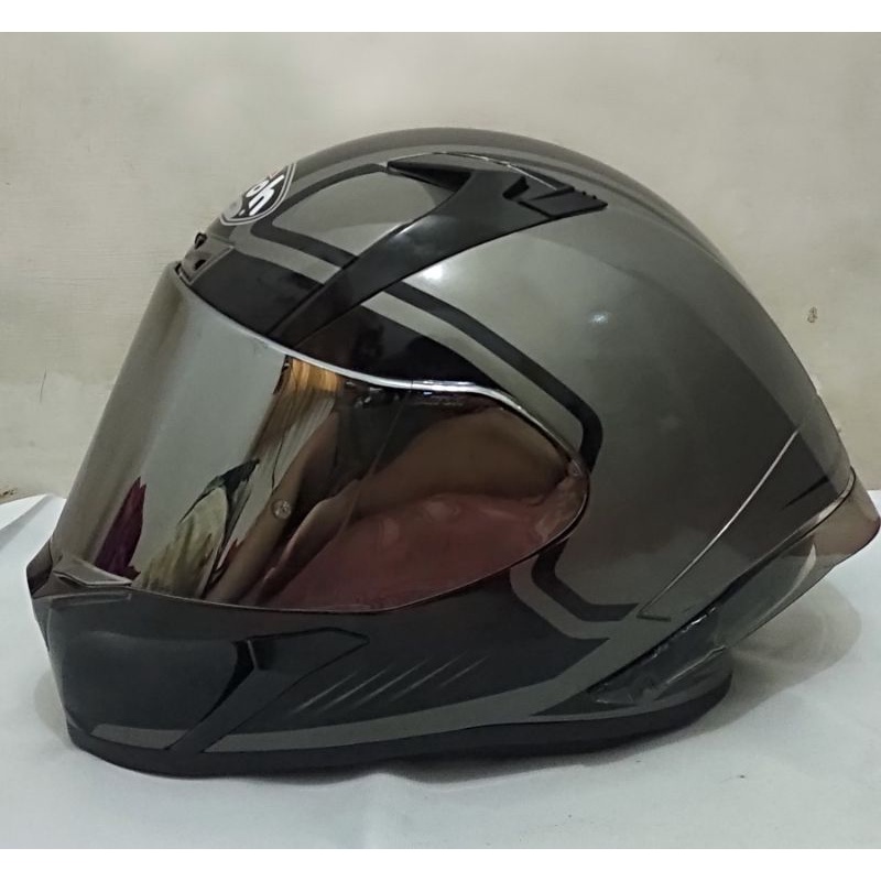 Airoh Valor Marshall Grey + Visor iridium silver + Spoiler dark smoke