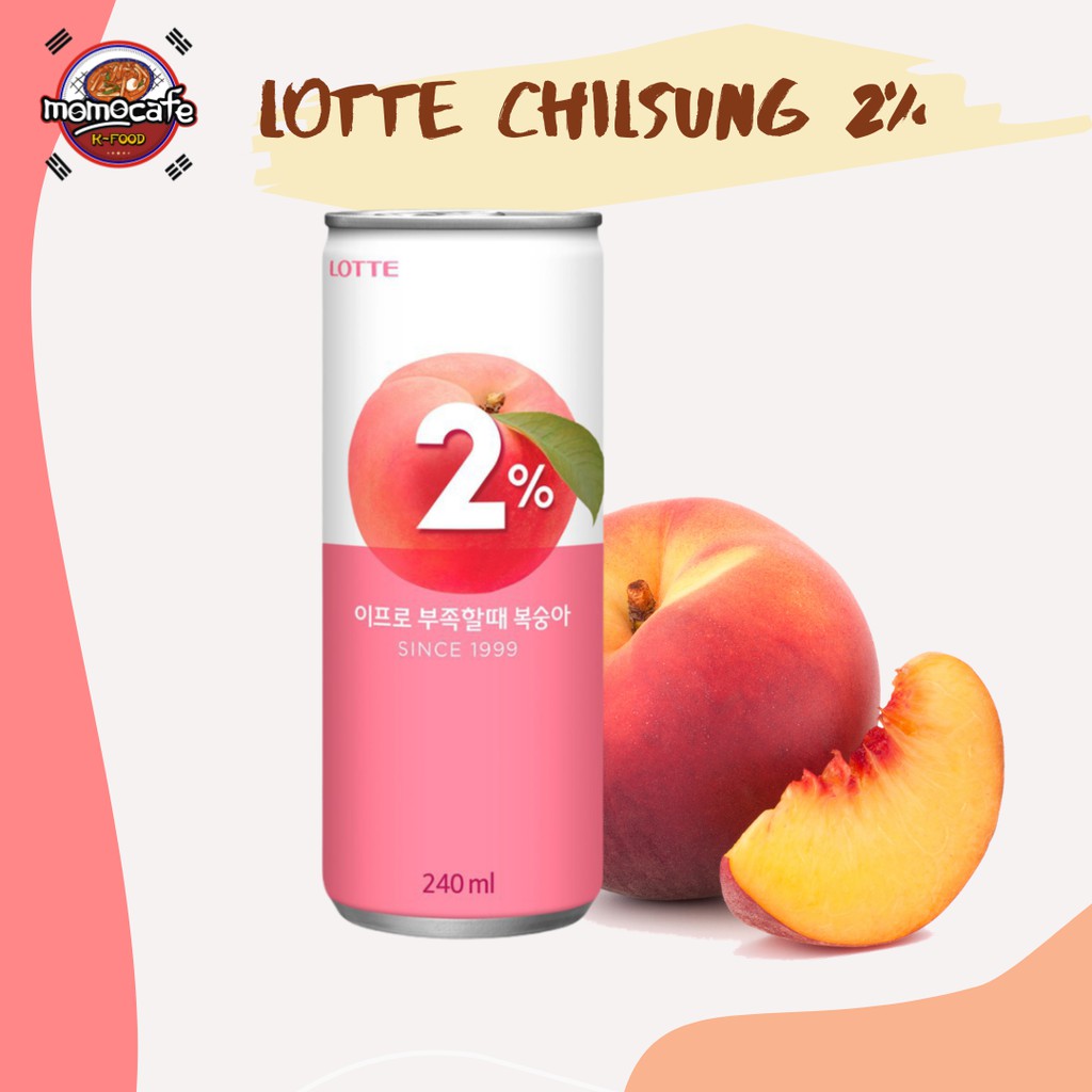  Lotte  2 Chilsung Peach Juice Minuman Korea Rasa Buah 