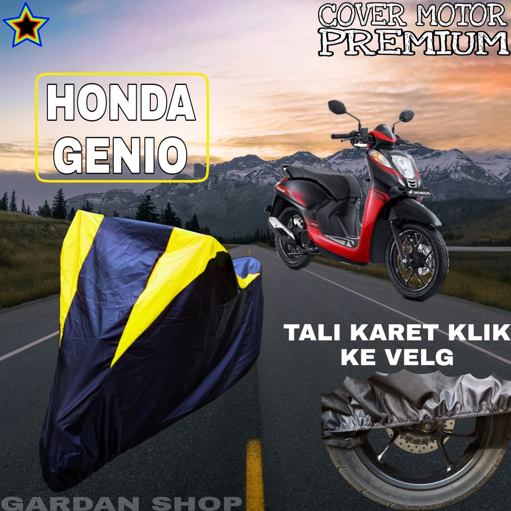 Sarung Motor HONDA GENIO Hitam Kuning Body Cover Penutup Pelindung Motor Honda Genio PREMIUM