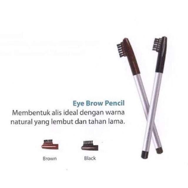 Wardah Eye Brown pensil with brush pensil alisCoklat dan Hitam Sikat
