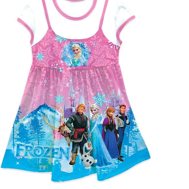 Daster Anak Perempuan Gambar Frozen Full Printing Umur 4 - 9 Tahun [Bella 01]