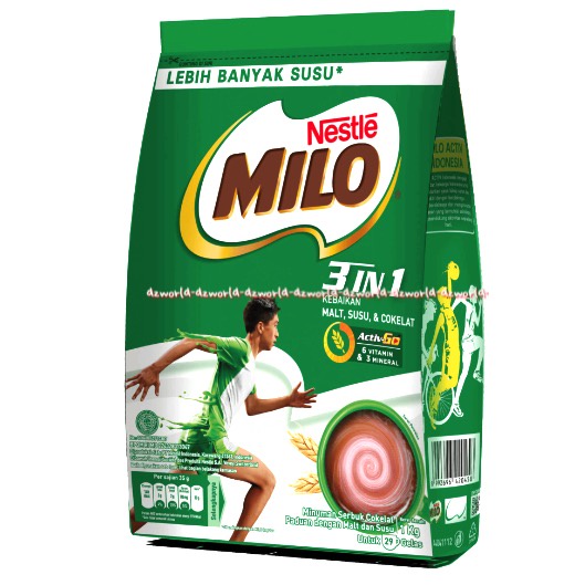 Milo Susu 3 In 1 Activ Go Polybag 35g 18sachet Susu Coklat Milo Bungkus Saset Millo Cokelat Chocolate Milk