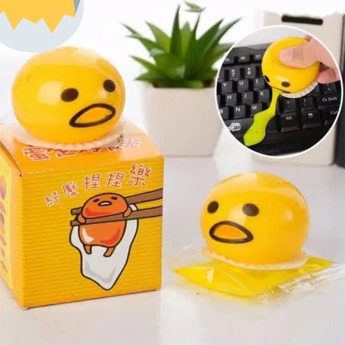 Mainan Anak Gudetama Telur Bisa Muntah atau Kado Mainan Anak Perempuan cowok Gudetama