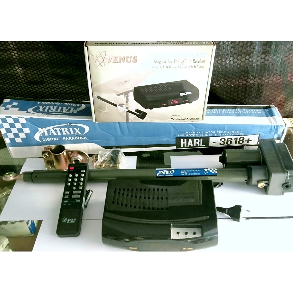 Actuator 18" Matrix & Positioner V-Box II ( Penggerak & Pengatur Gerak antena Parabola 6 & 10 feet J