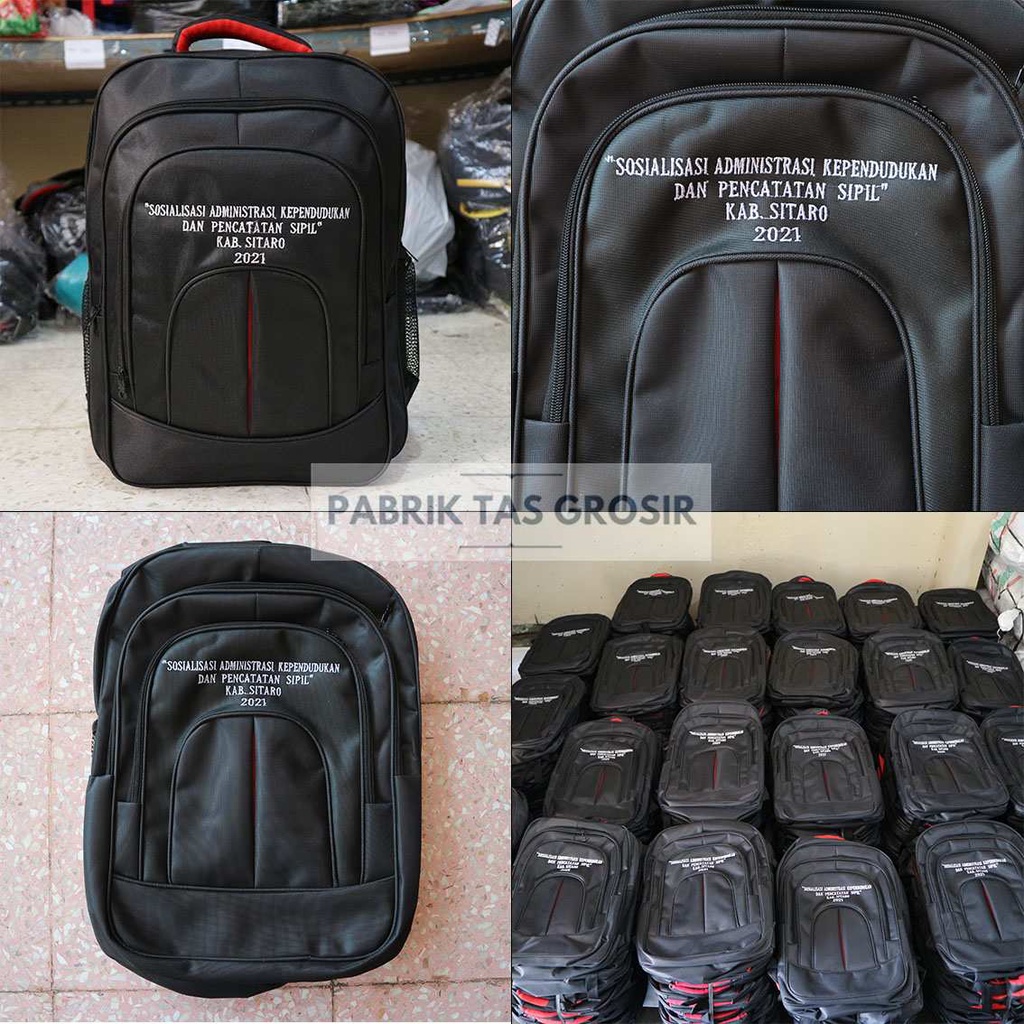 PESANAN GROSIR DARI ADMINDUKCAPIL KABUPATEN SITARO SEBANYAK 300 PCS TAS RANSEL GROSIR BORDIR HARGA EKONOMIS