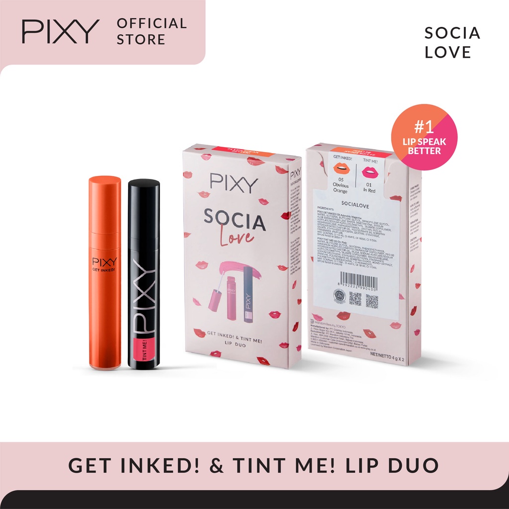 Ningrum Kecantikan Kosmetik Bibir Pixy Socia Love Lip Duo Lip tint - 8045