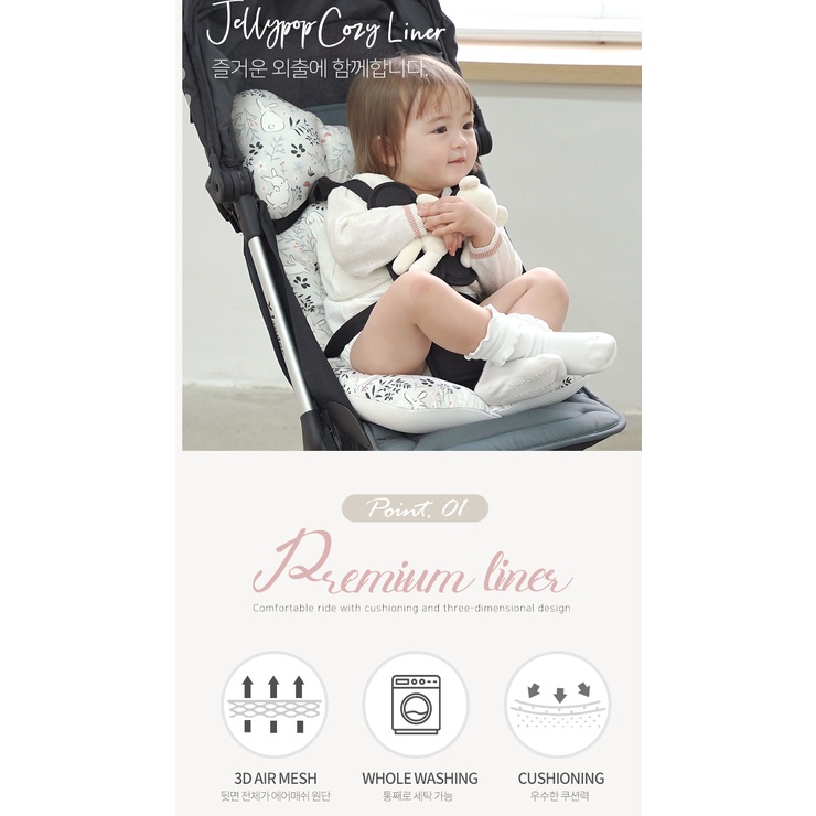 Jellypop Cozy Stroller Liner - Jelly Pop Tatakan Alas Kereta Dorong Anak Bayi Made in Korea 3D Mesh Adem Bantal Newborn