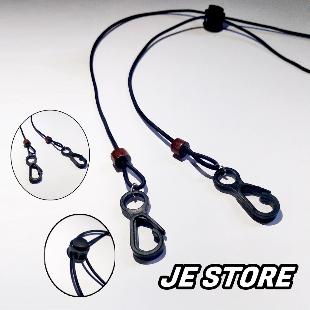 Konektor Masker Polos Hitam tali elastis Pria dan Wanita unisex Strap Hijab dan non hijab 2 in 1 pan