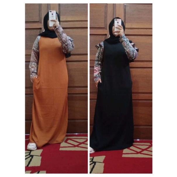 Gamis polos/gamis hitam/gamis coklat/gamis motif