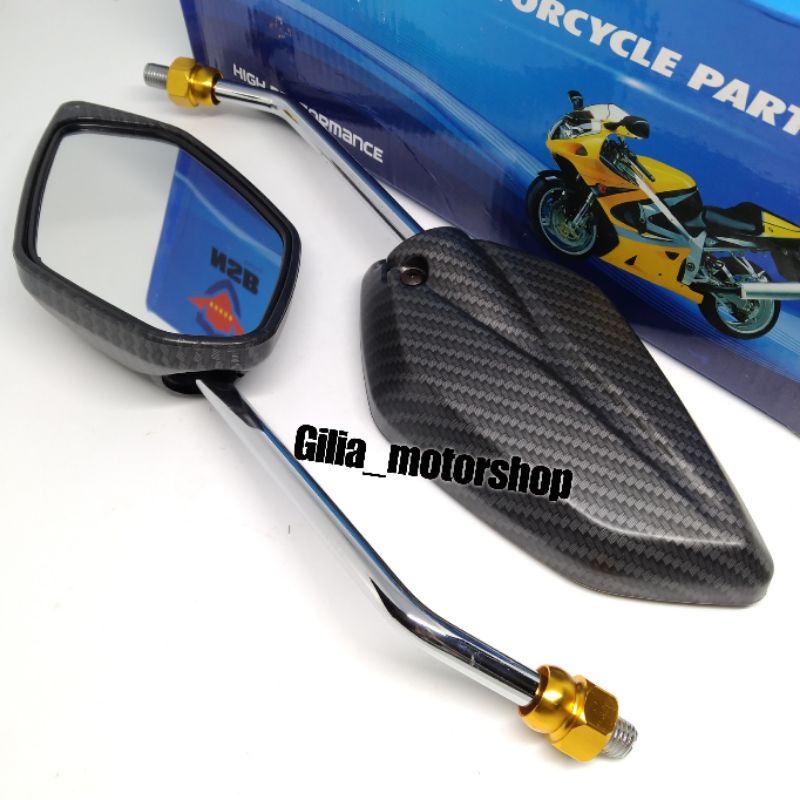 Spion Standar Model Jupiter Carbon Tangkai Chrome Universal Yamaha