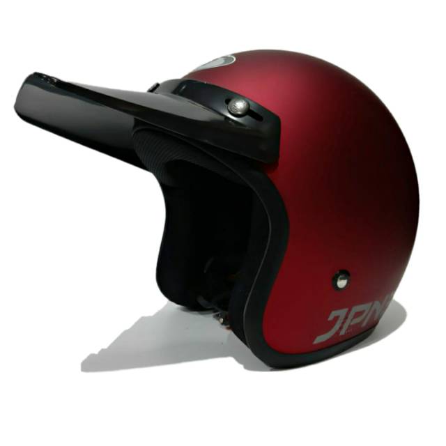 Helm Jpn Retro Maroon Dof pet panjang