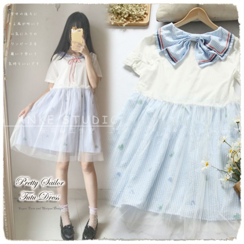 IMPORT Dress Jepang/Anime Lucu Sailor Lolita Kawaii - Pretty Sailor Tutu Dress