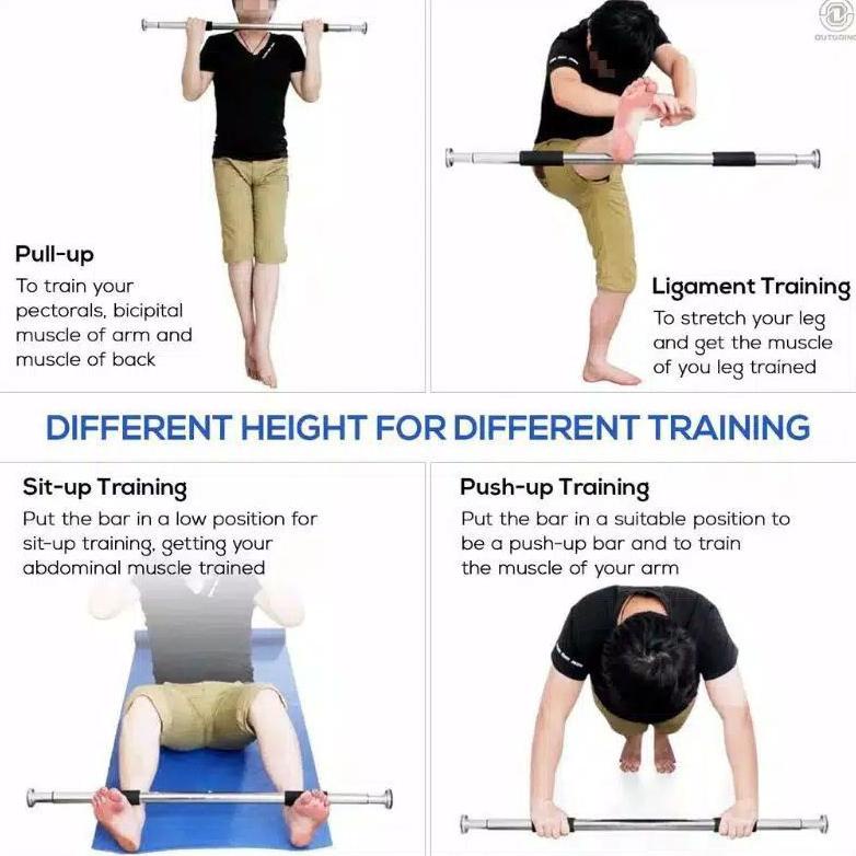 Alat Olahraga Pull Up Bar Door Chinning Gymbar Alat Fitnes - Gym Otot Lengan