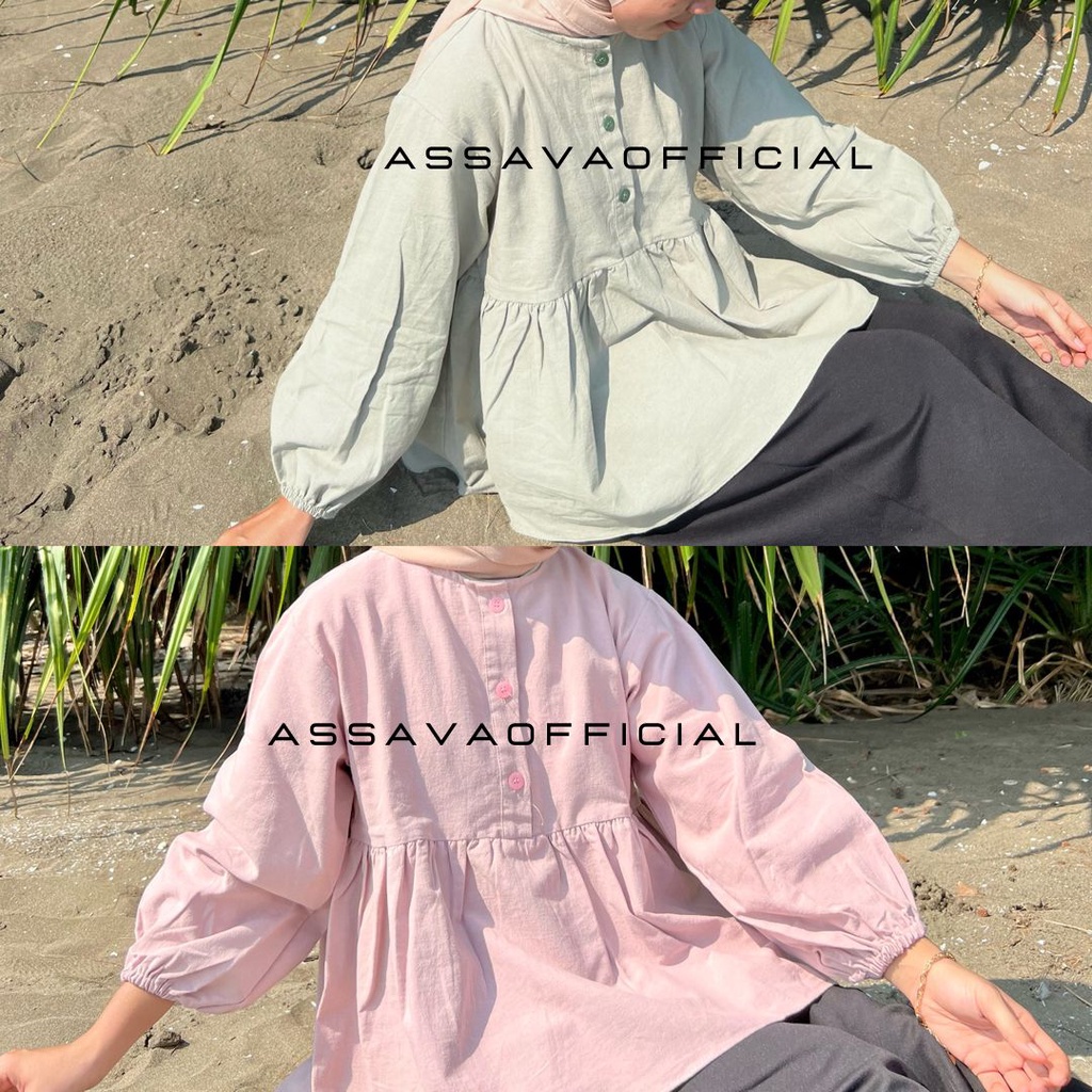 ALENSA BLOUSE ATASAN WANITA CASUAL - BLOUSE LINEN ATASAN WANITA - BLOUSE WANITA - ATASAN LINEN WANITA KEKINIAN - LINEN BLOUSE