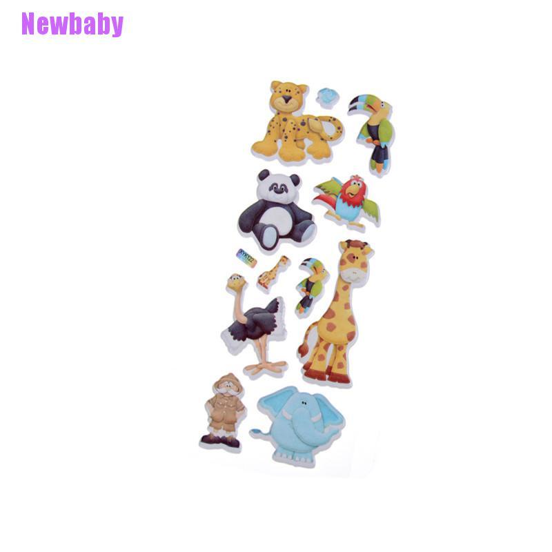 (Newbaby) Mainan Stiker 3D Motif Kartun Kebun Binatang Bahan PVC Untuk Anak Laki-Laki / Perempuan