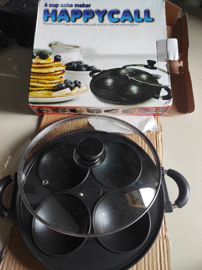 Cetakan Kue Serabi  Apem Lumpur Dorayaki 4 Lubang Cekung