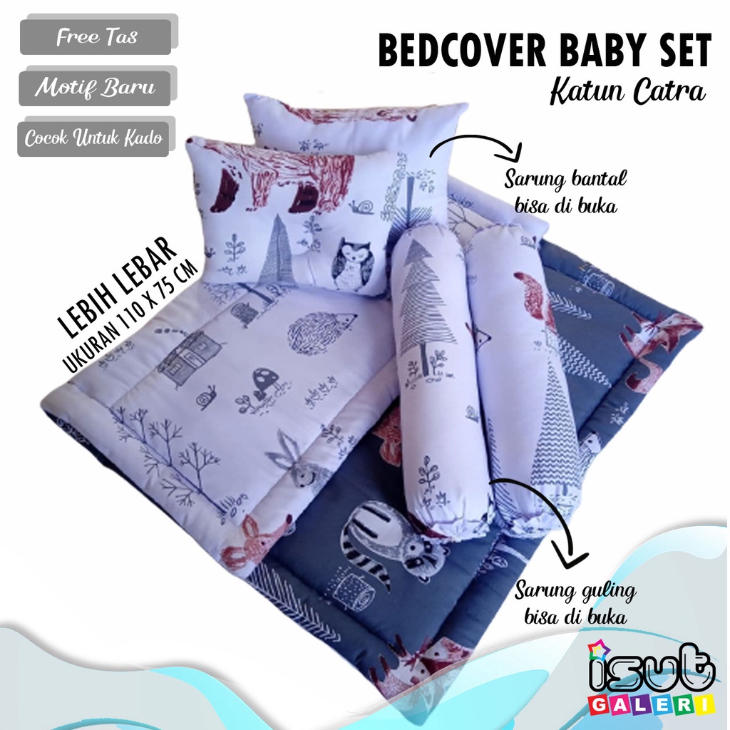 ALCESS WHITE BEDCOVER BABY BED SET MATRAS SARUNG BANTAL GULING BISA DILEPAS ISUTGALERI ISUT GALERI