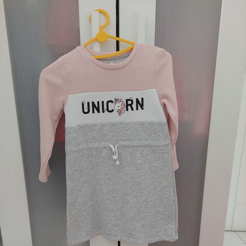 dress sweater lengan panjang H&m hnm HM kids girls LOGG preloved second bekas unicorn girls girl kid