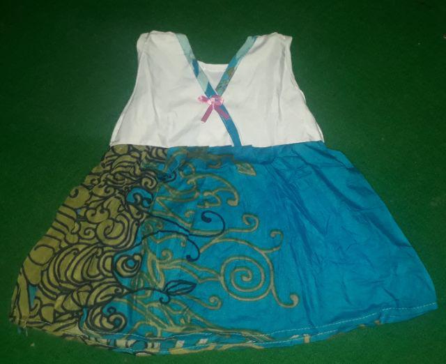 Daster Batik Anak Pita Putih,atasan Anak Tanpa Lengan,grosir Baju Batik Anak Murah