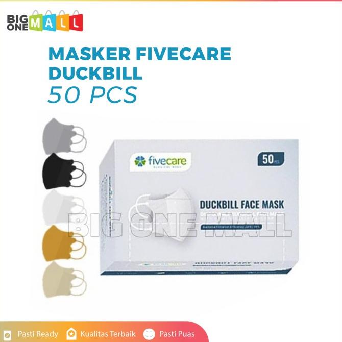 MASKER FIVECARE DUCKBILL EARLOOP 50pcs, Masker Five Care Duck Bill ORI -bigonemall Murah