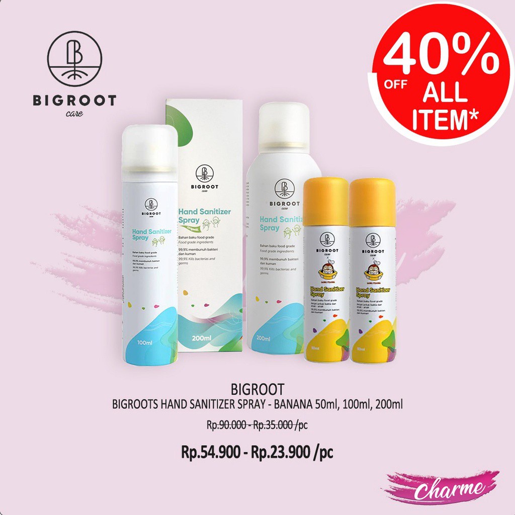 (READY &amp; ORI) Bigroot Hand Sanitizer Spray food grade BPOM 100ml/200ml