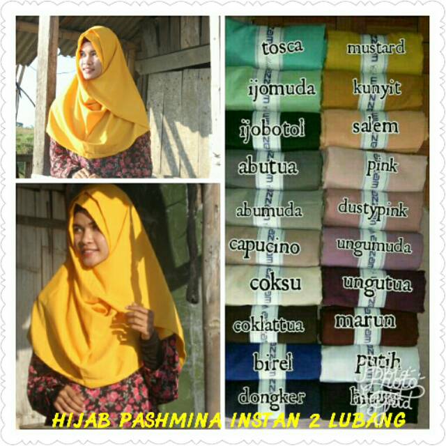 HjjabPashmina Instan 2 Lubang