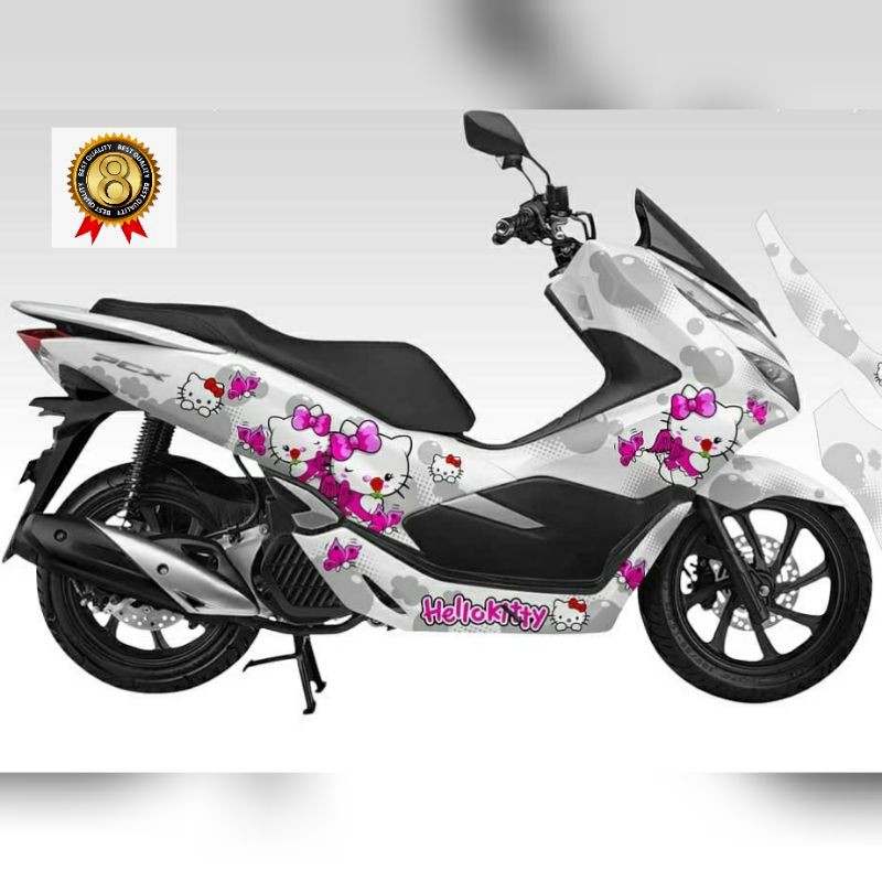 Sticker Decal PCX Fullbody Hellokitty Putih variasi kode 887