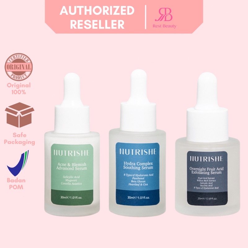 RESTBEAUTY - Nutrishe Overnight Fruit Acid Exfoliating Serum ll Nutrishe Acne & Blemish Advanced Ser