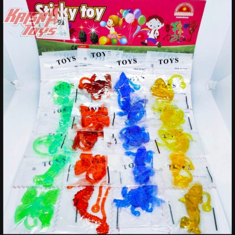 MAINAN ANAK JELLY LEMPAR ANIMAL/YOYO JELLY KARAKTER ANIMAL isi  20 pcs/Lembar