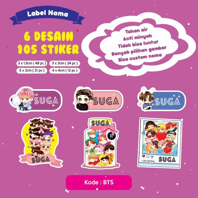 

Label nama anak 105 pcs