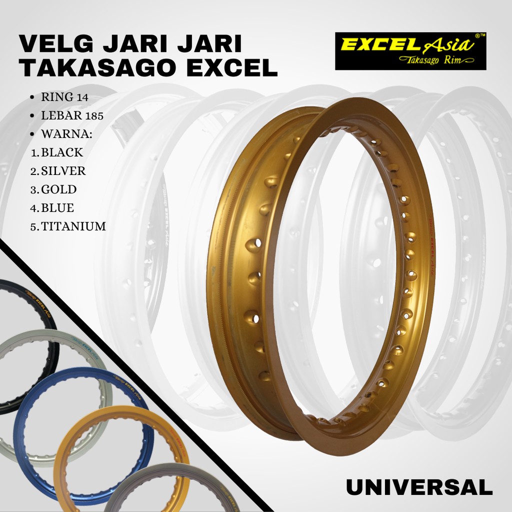 Velg pelek takasago excel asia 185 ring 14 GOLD