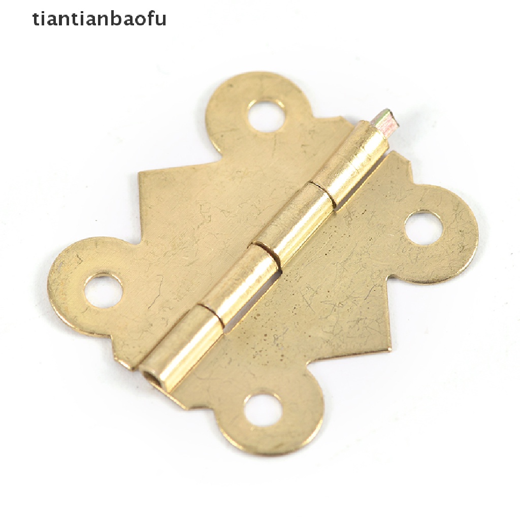 [tiantianbaofu] 10 Pc Brass Color Mini Butterfly Hinges for Cabinet Drawer Jewelry Box DIY Repair Boutique