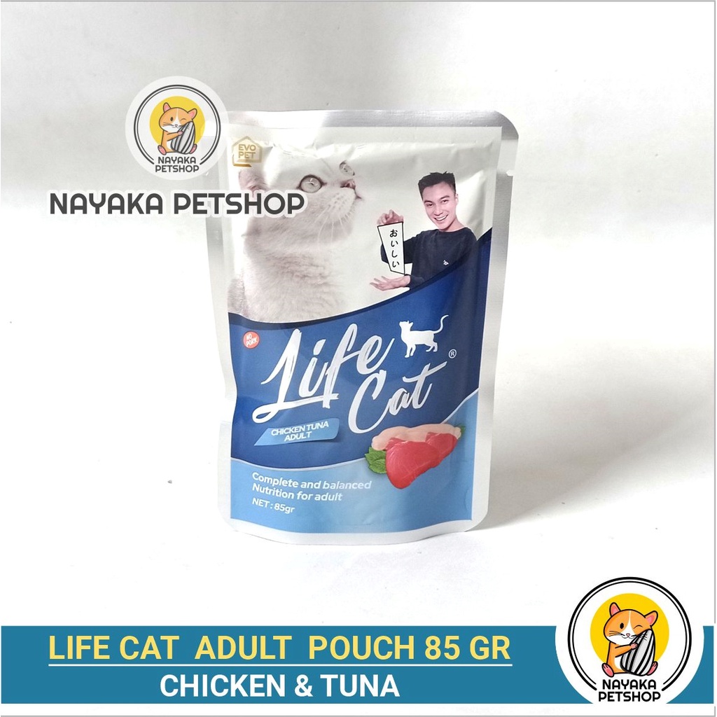 Life Cat Chicken Tuna 85 gr Pouch Pakan Kucing Basah Makanan Cat Wet Food