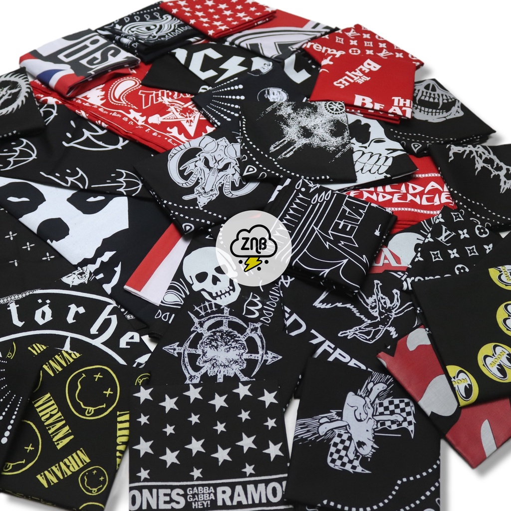 ZINBONS bandana ACDC bandana slayer bando sal asesoris pria dan wanita