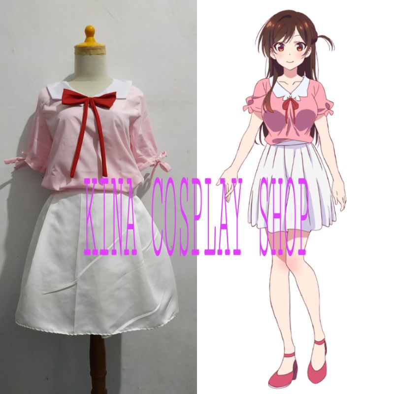 Rent A Girlfriend/Kanojo Okarishimasu Mizuhara Chizuru Daily pink ver Cosplay Vostume Anime Female