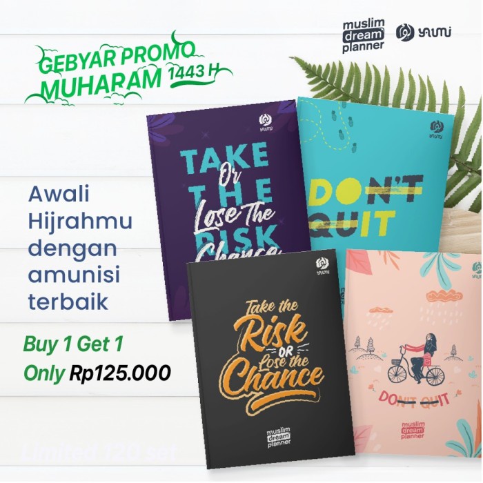 

[RESTOCK] Muslim Dream Planner |Not you ordinary planner 4 Pilihan Warna |YAUMI - Buy1 Get1