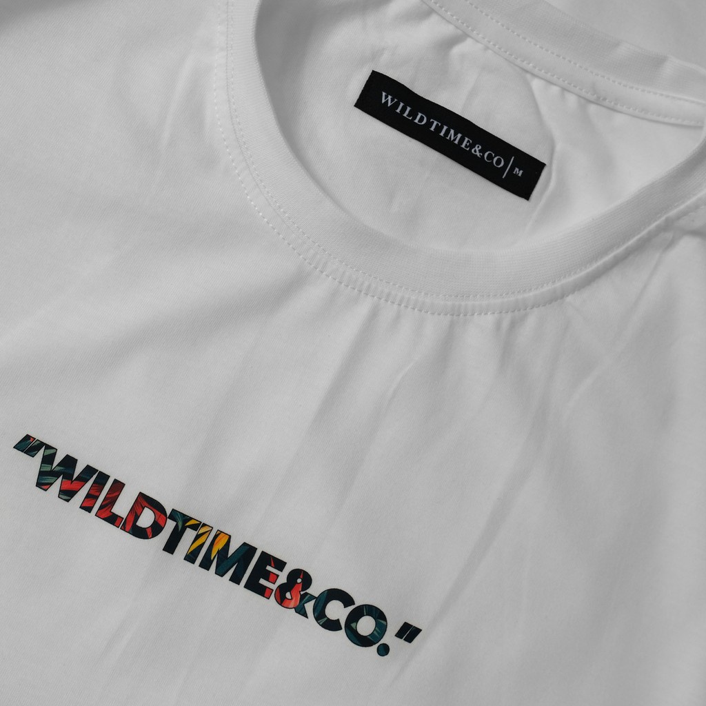 T-shirt Baju Kaos Distro Wildtime &amp; Co white basic flow