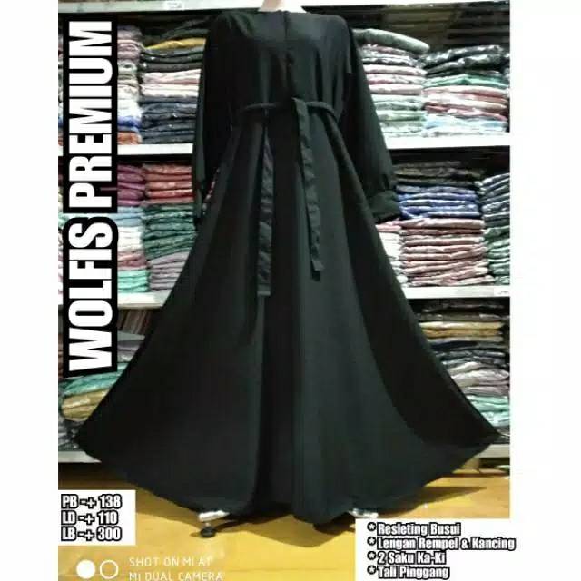 Gamis polos bahan wolfis greand A