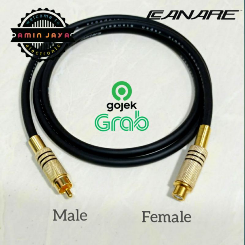 Kabel extension rca jack rca male to female kabel canare