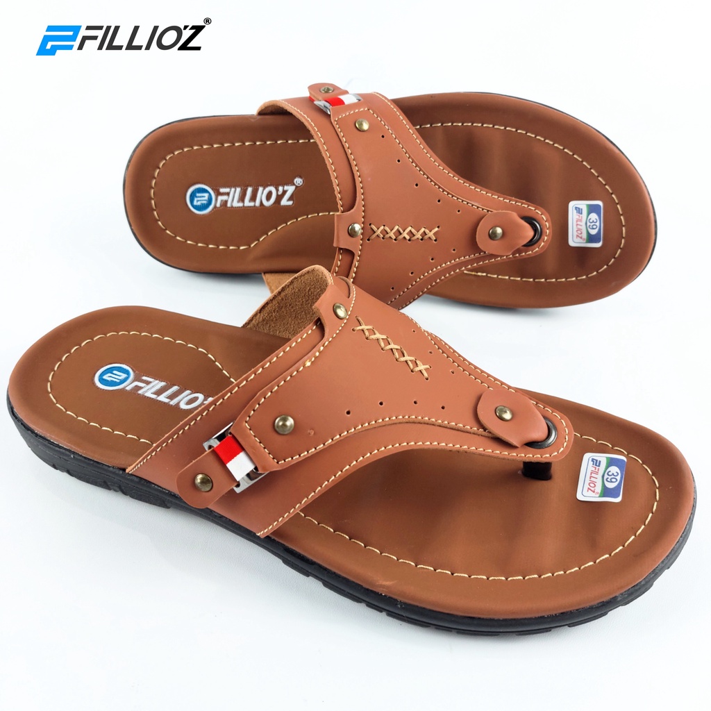 Fillioz JAMES Sandal Pria Kulit Original Model Japit Antislip Terbaru