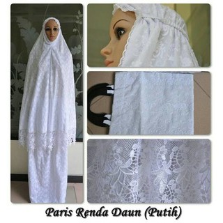 mukena katun paris renda daun