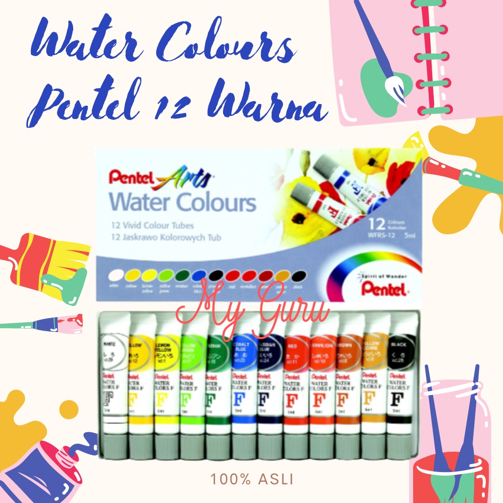 

[SET] PENTEL CAT AIR 12 WARNA / WATER COLOURS PENTEL WFRS-12 5ML