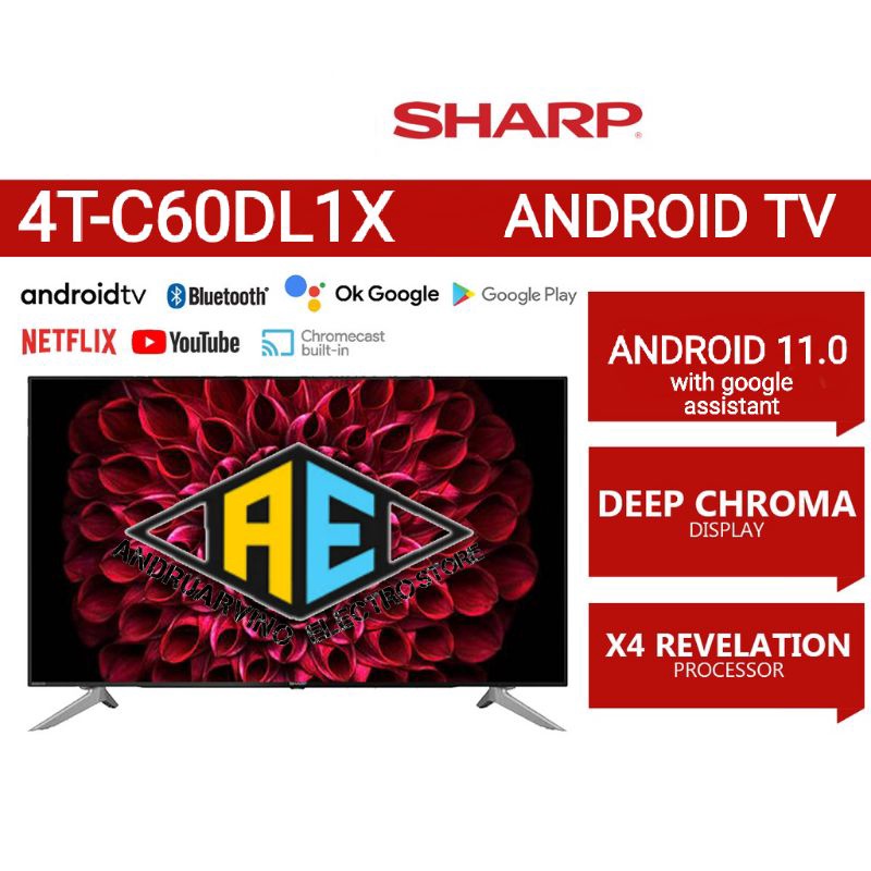 Sharp 60 Inch 4K UHD Android Smart TV 4TC60DL1X New Android 11
