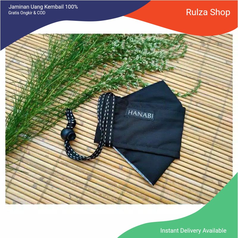 Masker Kain 3D Hijab Masker Hanabi HeadLoop 3 Ply / Lapis Katun Lembut