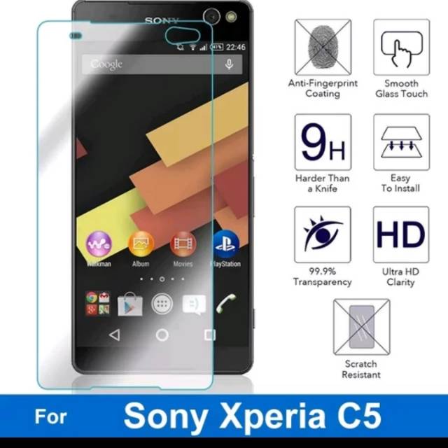 Tempered glass sony xperia c5 ultra anti gores c5 ultra