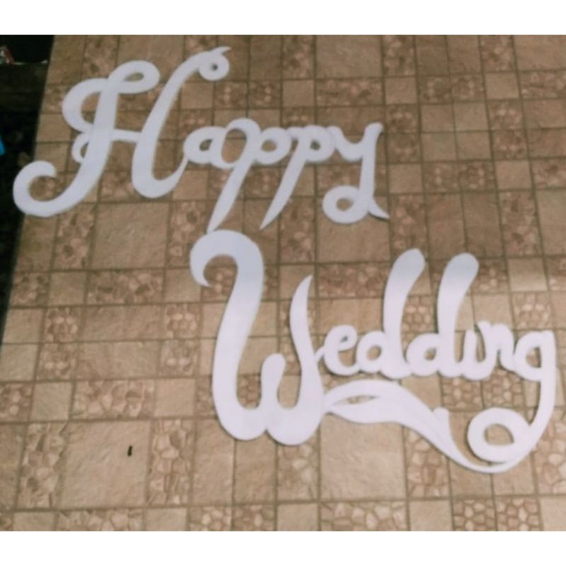 Ukiran spons karet "Happy Wedding"