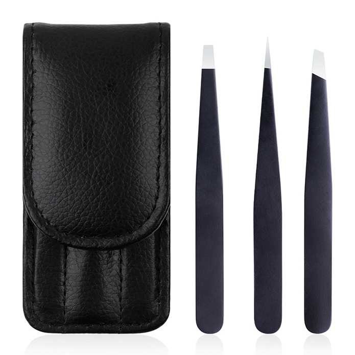 PINSET ALIS Penjepit Pencabut Bulu Mata Bulu Ketiak Eyebrow Tweezer Stainless Premium 3 Pcs MURAH BT-003