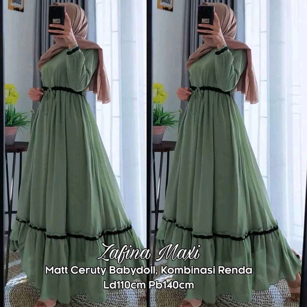 gamis zafina maxi ceruty full puring